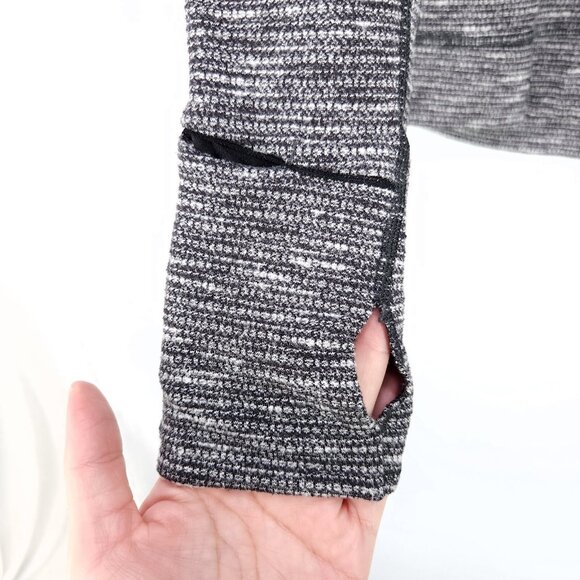 Lululemon Shirt Size 8 Long Sleeve Athletic Grey Thumbholes Zip Pockets - Picture 6 of 11